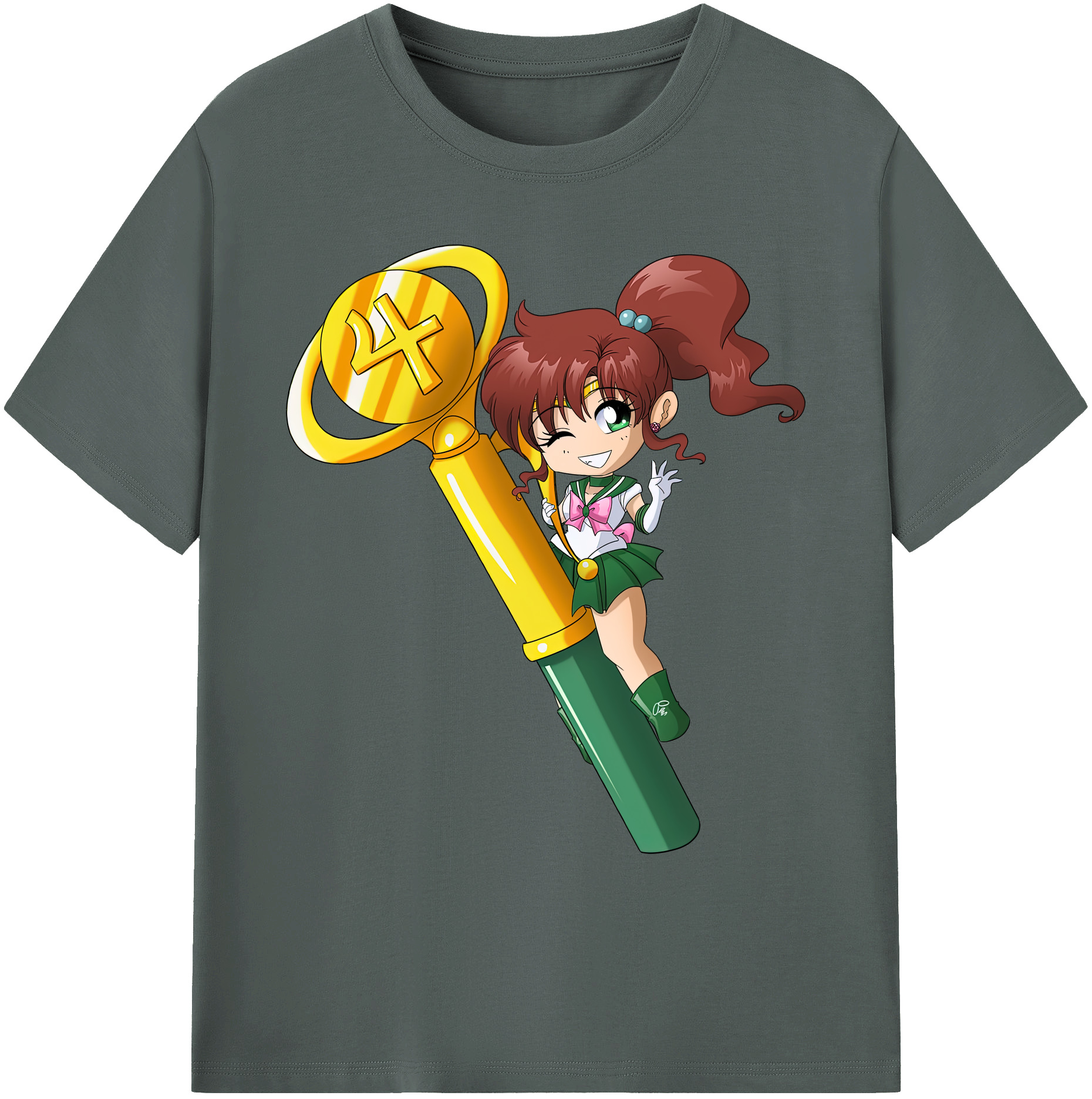 （画像用） 美少女戦士セーラームーン 木野 まこと きの まこと Sailor Moon Kino Makoto （セーラージュピター；Sailor Jupiter） 綿100％ メンズ半袖Tシャツ｜肌触りやわらか＆通気性